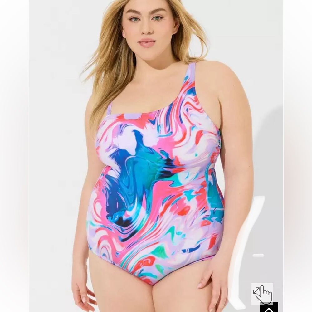 Wireless One Shoulder One Piece Swimsuit size 2